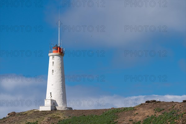 Reykjanesviti, Reykjanes lighthouse on Baejarfell, Reykjanes peninsula, near Reykjavik, Iceland, Europe