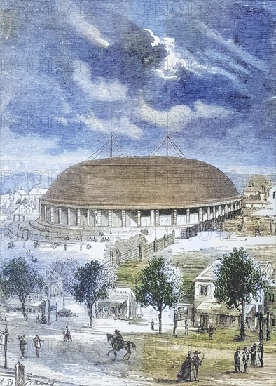 The Tabernacle in Salt Lake City, Utah, in the 1870s. From American Pictures Drawn With Pen And Pencil by Rev Samuel Manning c. 1880, United States, America, Historic, digitally restored reproduction from a 19th century original, Record date not stated, North America