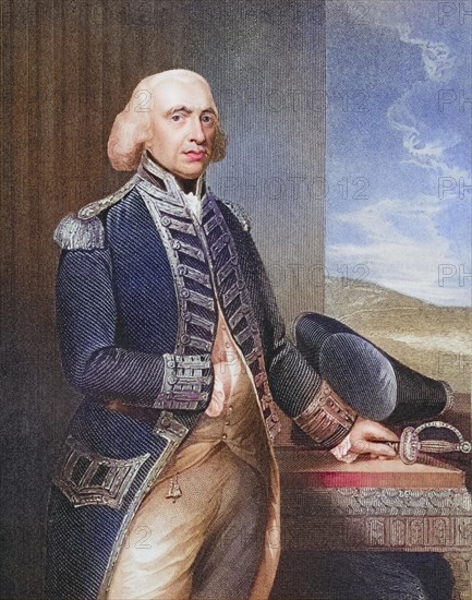 Richard Howe, 1st Earl Howe, 1726-1799, British Admiral, Historical, digitally restored reproduction from a 19th century original, Record date not stated
