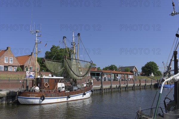 Crab cutter in the harbour of Krummhoern-Greetsiel, Germany, Europe