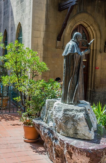 Statue of Pope John XXIII in front of Catholic church in Istanbul, Tuerkiye