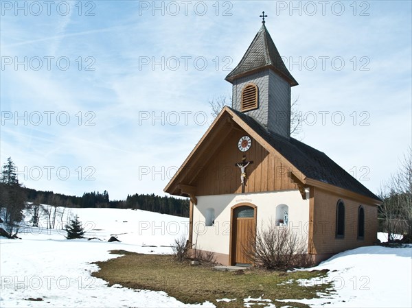 Nusshurtkapelle, winter, near Triberg, Black Forest, Baden-Wuerttemberg, Germany, Europe