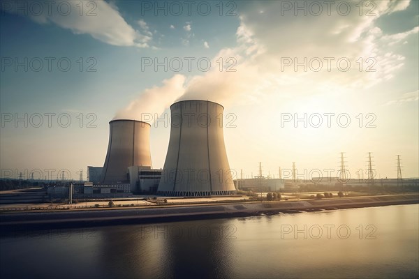 Nuclear power plant. KI generiert, AI generated