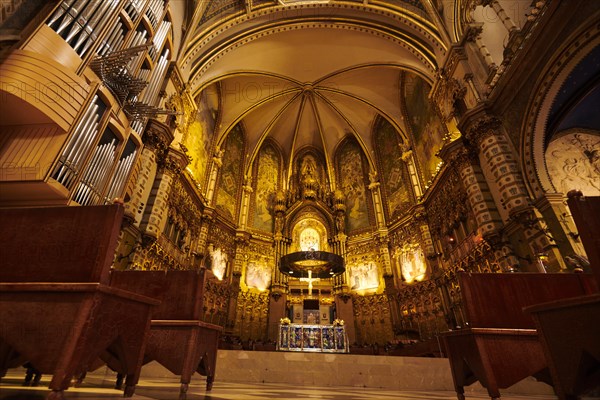 Montserrat Monastery cathedral, church near Barcelona, Catalonia, Spain, Europe