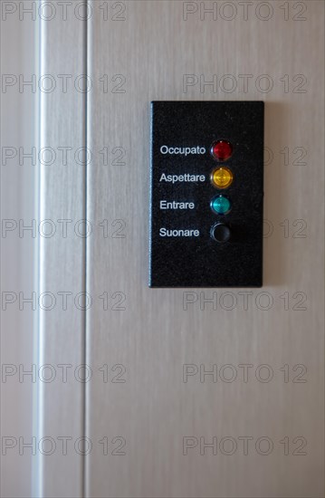 Entrance Push Button to the Office Room in Italian Language in Italy