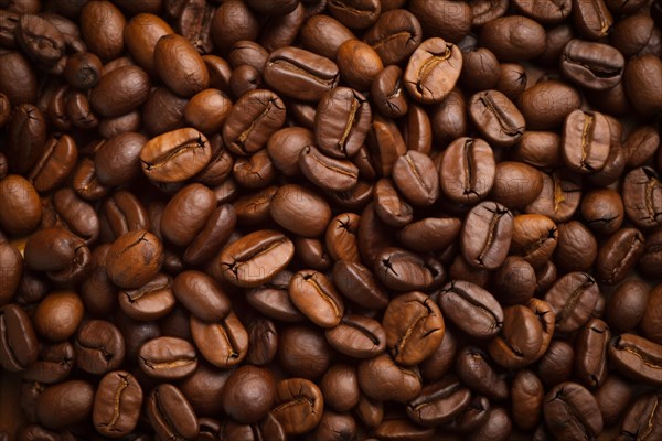 Top view of raw coffee beans. KI generiert, generiert AI generated