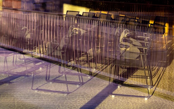 Conference Room with Chairs and Window Reflection in a Sunny Day in Switzerland