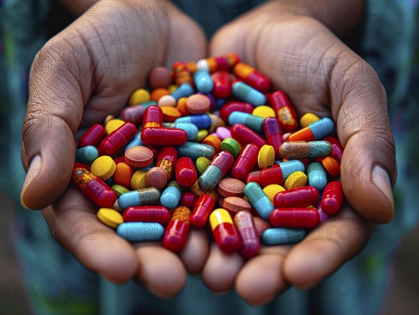 Production of pills and medicines, drug abuse, AI generated