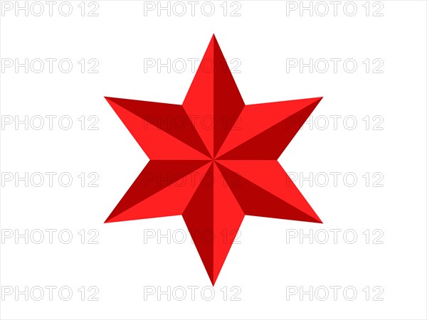A simple red geometric star, a Christmas decoration