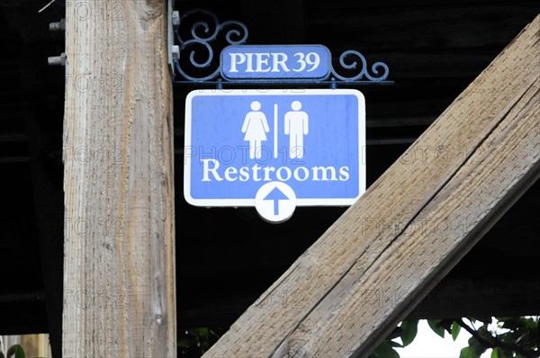 Restrooms, toilets, near Fisherman's Wharf and Pier 39 in San Francisco, California, San Francisco, USA, North America