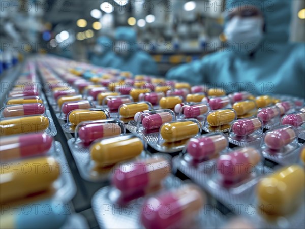 Production of pills and medicines, drug abuse, AI generated