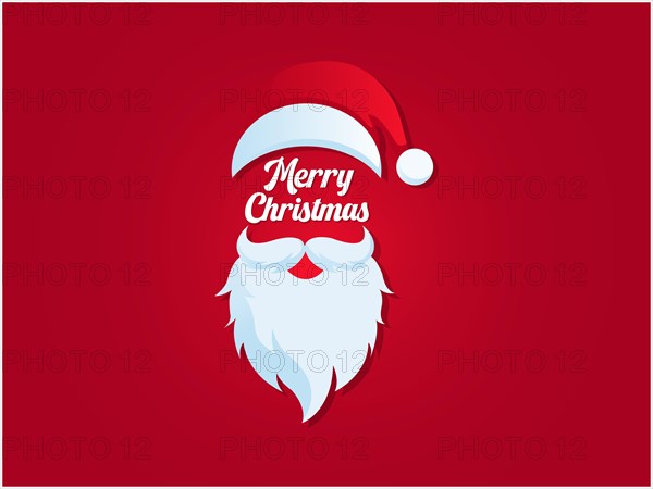 Santa Claus face with a Merry Christmas message