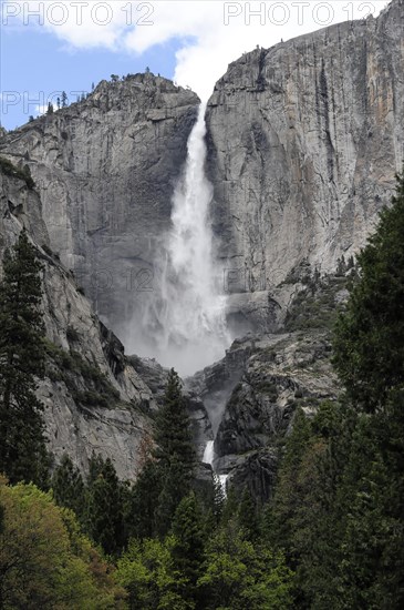 The Lower Yosemite Falls in Yosemite National Park, California, USA, North America