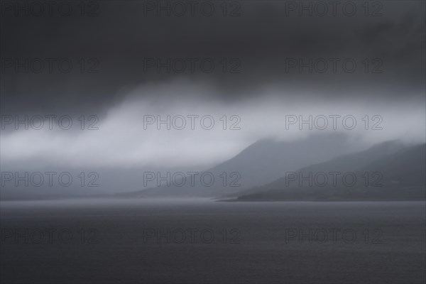 Uncomfortable atmosphere at Soenstevatn, landscape format, light mood, storm, rain, Uvdal, Viken, Norway, Europe