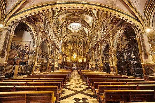 Montserrat Monastery cathedral, church near Barcelona, Catalonia, Spain, Europe