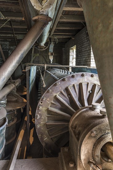 Powder grinding plant in a metal powder mill, founded around 1900, Igensdorf, Upper Franconia, Bavaria, Germany, metal, factory, Europe