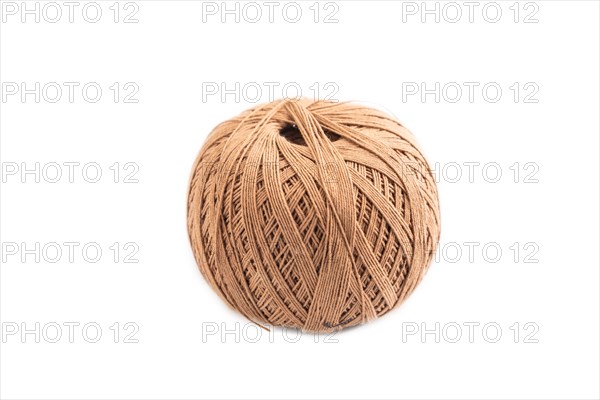 Spool of thread isolated on white background. Side view, close up