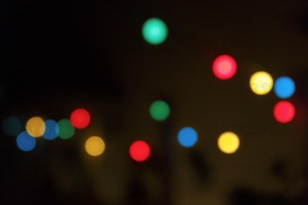 Bokeh balls, abstract colourful lights, night shot, wallpaper, Spain, Europe