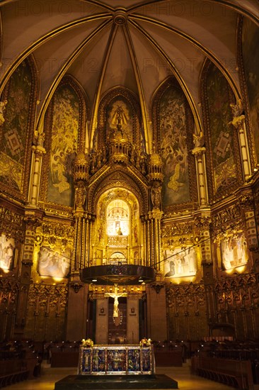 Montserrat Monastery cathedral, church near Barcelona, Catalonia, Spain, Europe