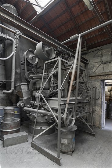 Zinc powder production room in a metal powder mill, founded around 1900, Igensdorf, Upper Franconia, Bavaria, Germany, Europe