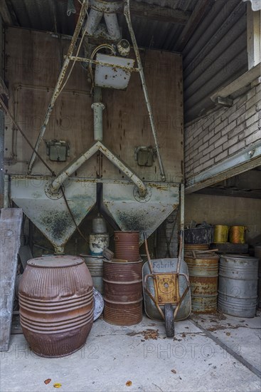 Filling plant of a metal powder mill, founded around 1900, Igensdorf, Upper Franconia, Bavaria, Germany, metal, factory, Europe