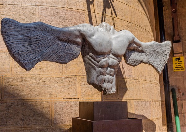 Statue of angel torso with wings issuing from the arms in Istanbul, Tuerkiye