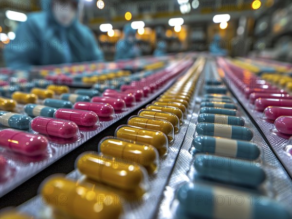 Production of pills and medicines, drug abuse, AI generated