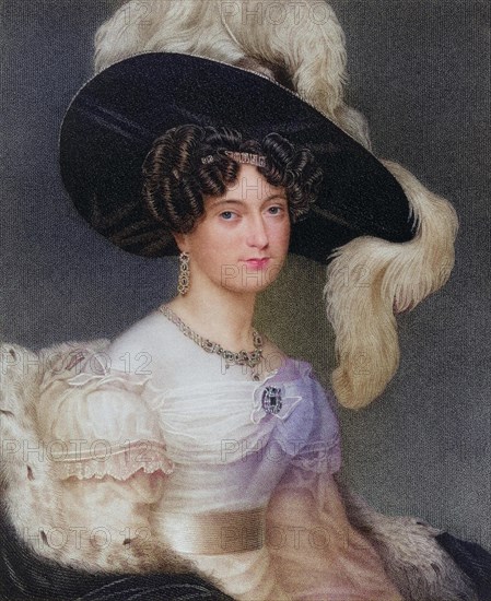 Victoria Maria Louisa Duchess of Kent and Strathearn 1786 to 1861 Mother of Queen Victoria, Historical, digitally restored reproduction from a 19th century original, Record date not stated
