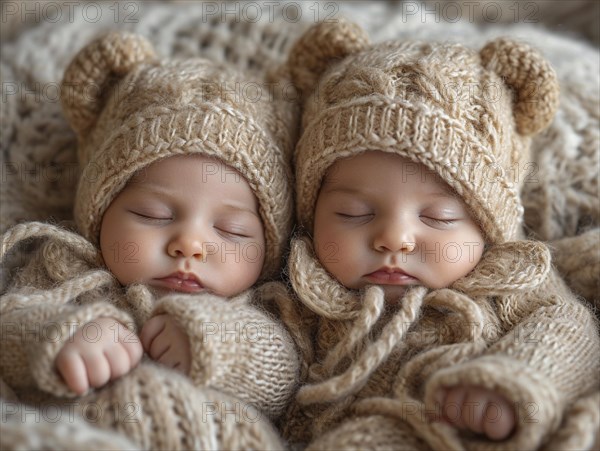 A newborn baby nestled in warm blankets, ai generated, AI generated