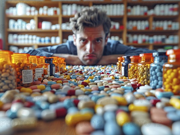 Production of pills and medicines, drug abuse, AI generated