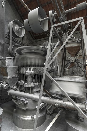 Zinc powder production room in a metal powder mill, founded around 1900, Igensdorf, Upper Franconia, Bavaria, Germany, metal, factory, Europe