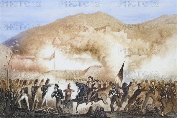 Battle of Vimeiro, Torres Vedras, 21 August 1808, Historical, digitally restored reproduction from a 19th century original, Record date not stated