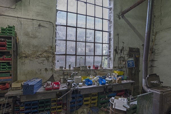 Workshop of a metal powder mill, founded around 1900, Igensdorf, Upper Franconia, Bavaria, Germany, metal, factory, Europe