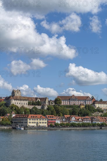 Meersburg on Lake Constance, townscape, residential castle, new castle, lakeside promenade, Baden-Württemberg, Germany, Europe