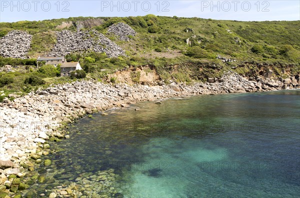 Coastal scenery at Lamorna Cove, Cornwall, England, UK