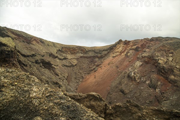 Volcano crater seen on Ruta de Los Volcanes, Parque Nacional de Timanfaya, national park, Lanzarote, Canary Islands