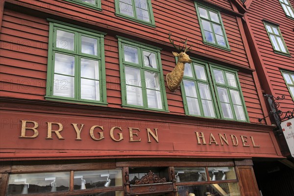 Historic Hanseatic League wooden buildings Bryggen area, Bergen, Norway UNESCO World Cultural Heritage site