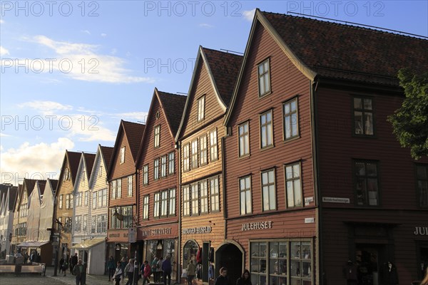 Historic Hanseatic League wooden buildings Bryggen area, Bergen, Norway UNESCO World Cultural Heritage site
