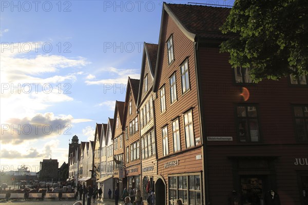 Historic Hanseatic League wooden buildings Bryggen area, Bergen, Norway UNESCO World Cultural Heritage site