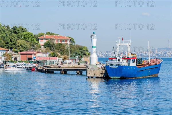 Tanker docked in harbor at Princess Island in Turkey. in Turkey