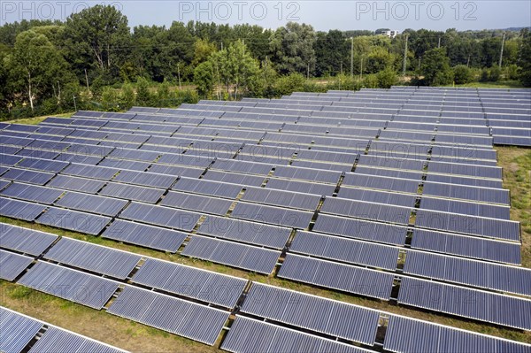 Aerial view of the solar thermal power plant of Energie und Wasser Potsdam, EWP GmbH, 21 July 2022