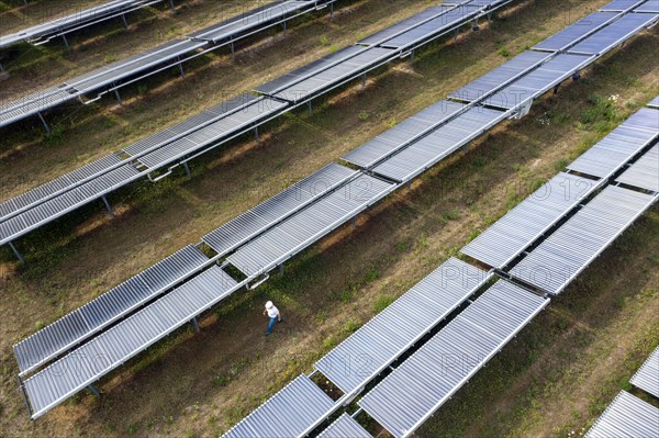 Aerial view of the solar thermal power plant of Energie und Wasser Potsdam, EWP GmbH, 21 July 2022