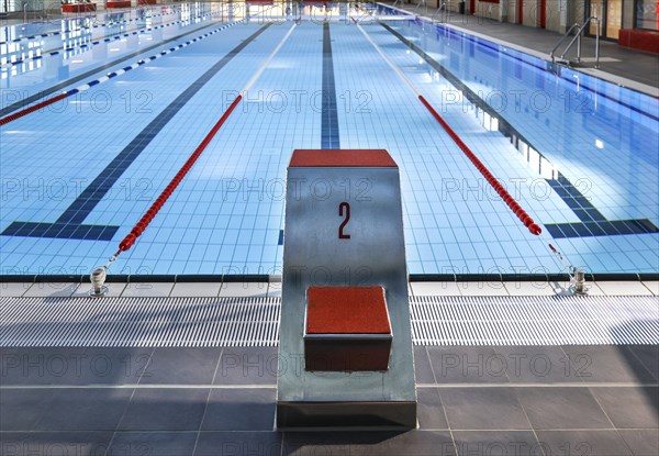 Swimming pool of the reopened Tiergarten municipal swimming pool, Berlin, 22/01/2024