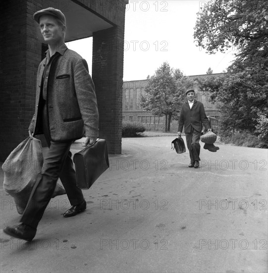 DEU, Germany, Dortmund: Personalities from politics, business and culture from the years 1965-71. Mining. Last shift at Heinrich colliery ca.65, Europe