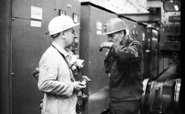 DEU, Germany, Dortmund: Personalities from politics, business and culture from the years 1965-71. Mining. Underground ca. 1965, Europe
