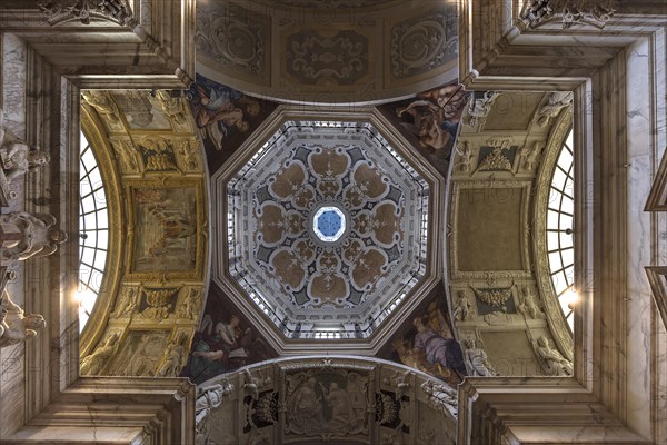 Dome of the church of San Pietro ion Banchi, consecrated in 1585, Piazza Banchi Genoa, Italy, Europe