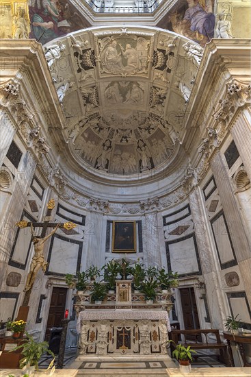 Chancel of the church of San Pietro ion Banchi, consecrated in 1585, Piazza Banchi Genoa, Italy, Europe