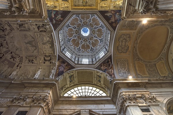 Dome of the church of San Pietro ion Banchi, consecrated in 1585, Piazza Banchi Genoa, Italy, Europe