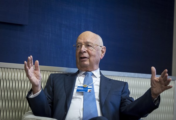 Klaus Schwab, founder of the World Economic Forum WEF, photographed during the World Economic Forum in Davos