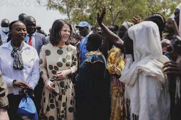 Annalena Bärbock (Alliance 90/The Greens), Federal Foreign Minister, photographed during a visit to the Gorom refugee settlement southwest of Juba, 26 January 2024. Bärbock is visiting Kenya and South Sudan as part of her trip to East Africa / Photographed on behalf of the Federal Foreign Office